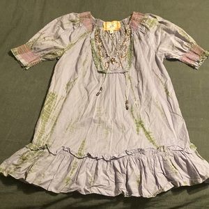 Chelsea & Violet boho peasant dress ruffle hem medium